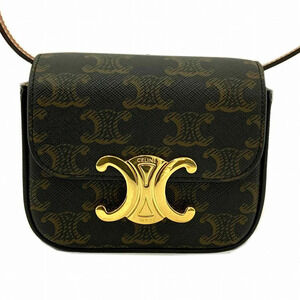 Celine Claude Shoulder Bag Brown Trim Off Celine